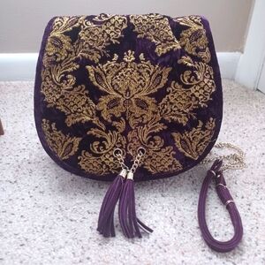 Velvet Gold Ornamental Filigree Bag